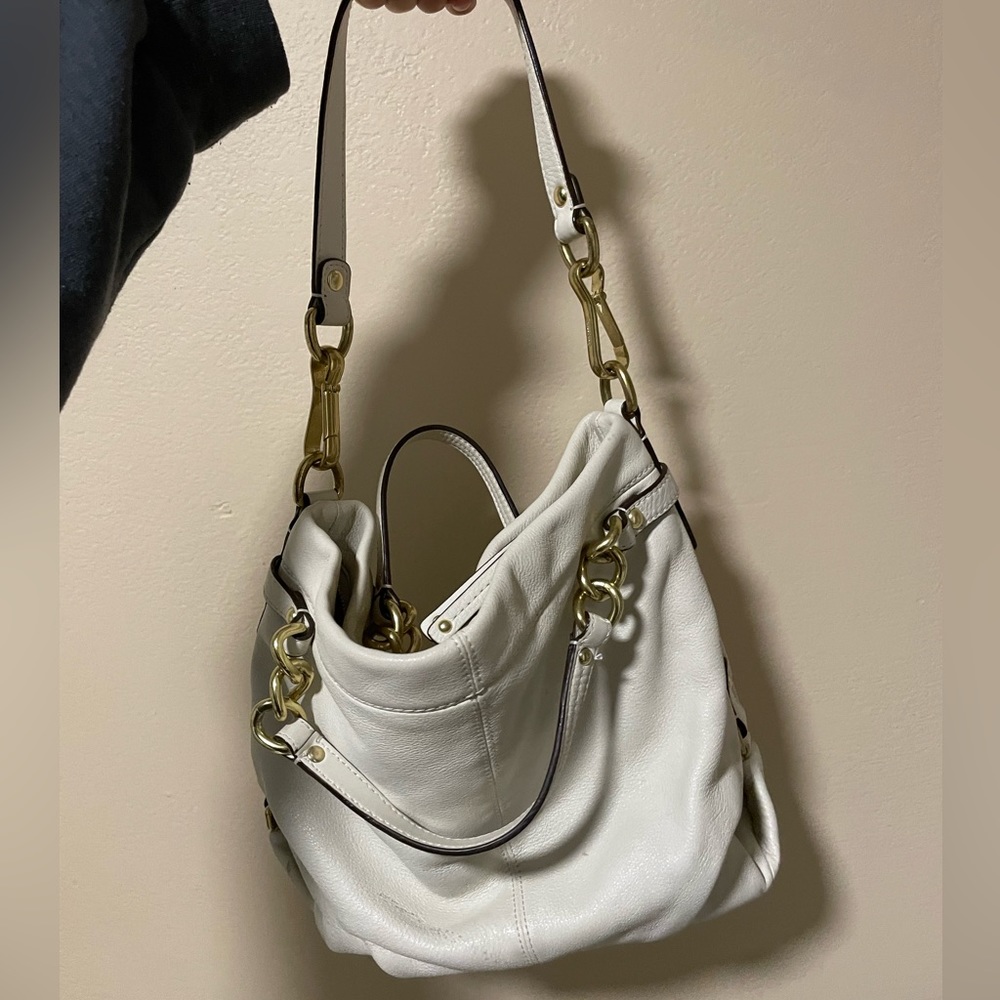 Coach Brooke white leather bag (F17165)